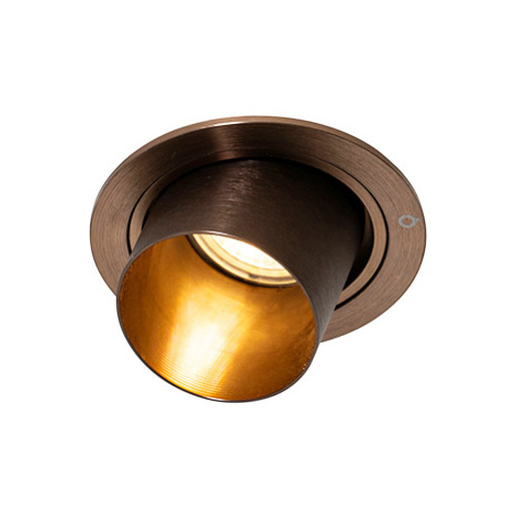 Moderní vestavné bodové svítidlo tmavě bronzové kulaté sklopné - Installa QAZQA