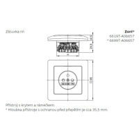 ABB Zoni zásuvka šedá 6619T-A06657 241 s clonkami