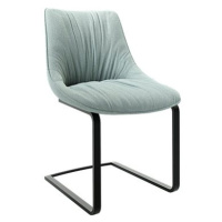 DELIFE Jídelní židle Elda-Flex plochá tkanina mentolová konzolová podnož plochá černá