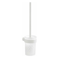 GEDY PI330302 Pirenei WC štětka závěsná, bílá mat/mléčné sklo