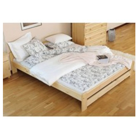 Vyvýšená masivní postel Euro 120x200 cm včetně roštu Borovice Home Line