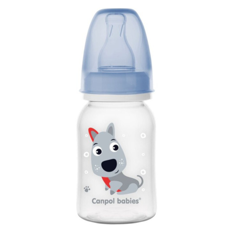 CANPOL BABIES Lahev s potiskem CUTE ANIMALS 120ml - modrá