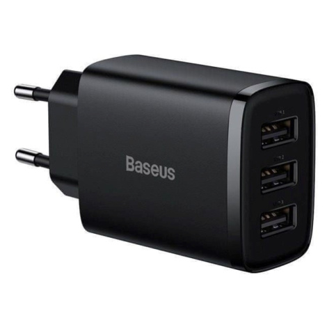 BASEUS Nabíječka do sítě Compact 3xUSB 17W CCXJ020101, černá