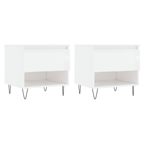 vidaXL Konferenční stolky 2 ks lesklé bílé 50x46x50cm kompozitní dřevo