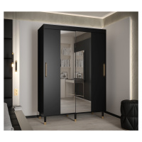 Šatní skříň Abi Calipso T1 Barva korpusu: Černá, Rozměry: 150 cm, Dveře: Černá + zrcadlo