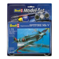 Stavebnice modelu letadla 1:72 Supermarine SPITFIRE Mk V + 3 barvy + lepidlo + štětce