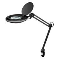 Goobay Stolní lampa s lupou, 127 mm, 3 dioprie, LED osvětlení 8 W, dvojité rameno, černá