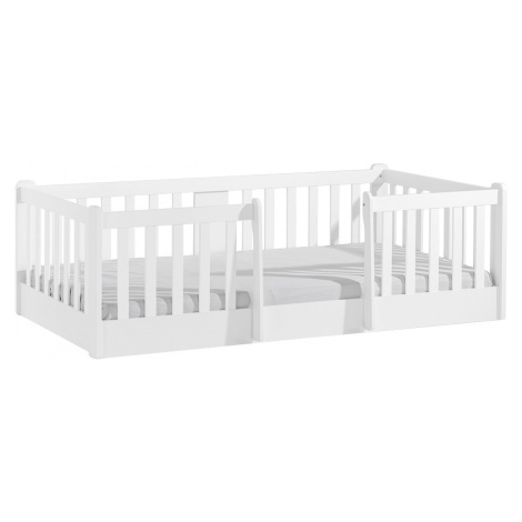 Dětská postel 100x200cm se zábranami elsa - bílá