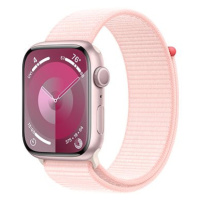 Apple Watch Series 9 45mm Růžový hliník se světle růžovým provlékacím sportovním řemínkem