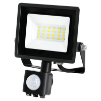 LED Venkovní reflektor se senzorem LED/20W/230V IP44 6500K černá