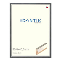 DANTIK rámeček 30 × 40, EVOQUE šedý plexi čiré