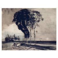 Obrazová reprodukce Landscape with Three Trees, 1850, Victor Hugo, 40 × 30 cm