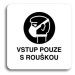 Accept Piktogram "vstup pouze s rouškou" (80 × 80 mm) (bílá tabulka - černý tisk bez rámečku)