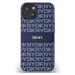 DKNY PU Leather Repeat Pattern Tonal Stripe kryt iPhone 14 modrý