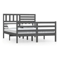 Rám postele šedý masivní dřevo 140 × 200 cm, 3101090
