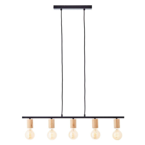 Brilliant - Lustr na lanku KERRY 5xE27/40W/230V černá/bambus 99713/76