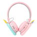 Oxe Bluetooth bezdrátová dětská sluchátka Pop It, jednorožec, růžová