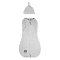 Zavinovačka Sleepee Second Step Swaddle s čepičkou zdarma světle šedá