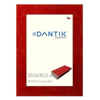 DANTIK rámeček 20 × 30, RETRO červený sklo čiré