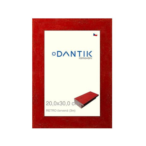 DANTIK rámeček 20 × 30, RETRO červený sklo čiré