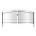 Dvoukřídlá plotová brána s hroty 400×225 cm 145741