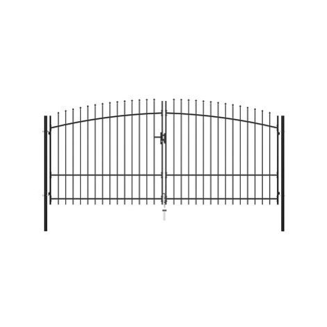 Dvoukřídlá plotová brána s hroty 400×225 cm 145741 SHUMEE