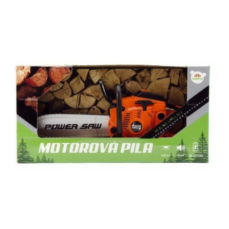 Teddies Motorová pila plast 40cm na baterie se zvukem v krabici 42x21,5x11cm