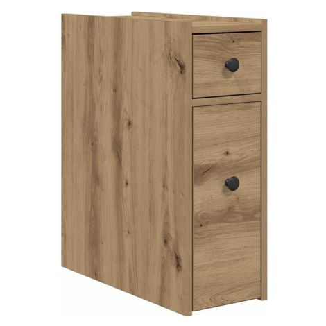 vidaXL Úzká koupelnová skříňka na kolečkách dub artisan kompozit