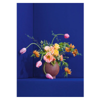 Paper Collective designové moderní obrazy Blomst 01 - Blue (70 x 100 cm)