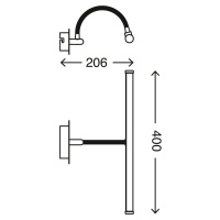 BRILONER LED svítidlo k zrcadlu 40 cm 5,5W 550lm chrom BRI 2057-018