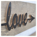 Kalune Design Nástěnná dřevěná dekorace LOVE LIVE LAUGH hnědá/černá