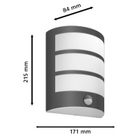 Philips Venkovní nástěnné svítidlo Philips LED Python UE, antracit, senzor