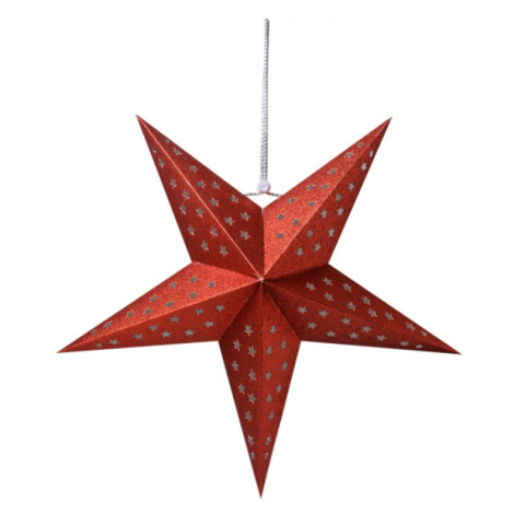 Červená závěsná vánoční papírová hvězda S 30x10x30 cm Clayre & Eef