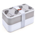 IRIS Barcelona Obědový Bento Box s příborem – šedé listy