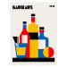 Ilustrace Bauhaus Wine Print, Retrodrome, 30 × 40 cm