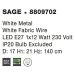 NOVA LUCE závěsné svítidlo SAGE kov, bílá a bílý kabel, E27 1x12W 8809702