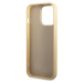 Guess PC/TPU Glitter Flakes Metal Logo kryt iPhone 14 Pro zlatý