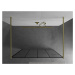 MEXEN/S Kioto samostatně stojící sprchová zástěna 140 x 200, černý vzor 8 mm, zlatál kartáčovaná