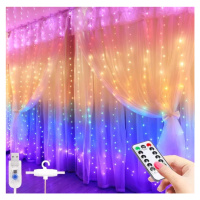 LED světelný závěs 3x2,8m - multicolor