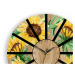 ModernClock Nástěnné hodiny Slunečnice hnědo-žluté