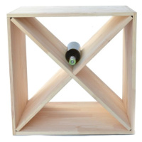 Police na víno, dřevěná, čtverec