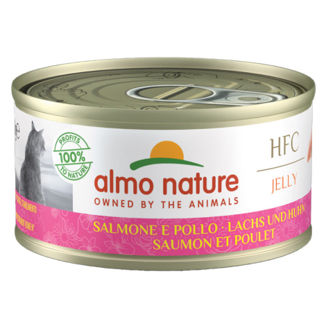 Almo Nature konzervy 24 x 70 g - losos s kuřecím v želé