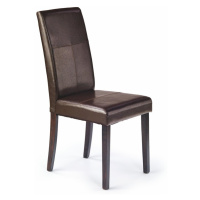 Jídelní židle KERRY BIS – masiv, ekokůže, tmavě hnědá