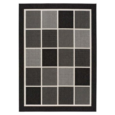 Černošedý venkovní koberec Universal Nicol Squares, 120 x 170 cm