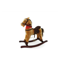 MAC TOYS - Hnědý houpací kůň s šátkem a zvukem
