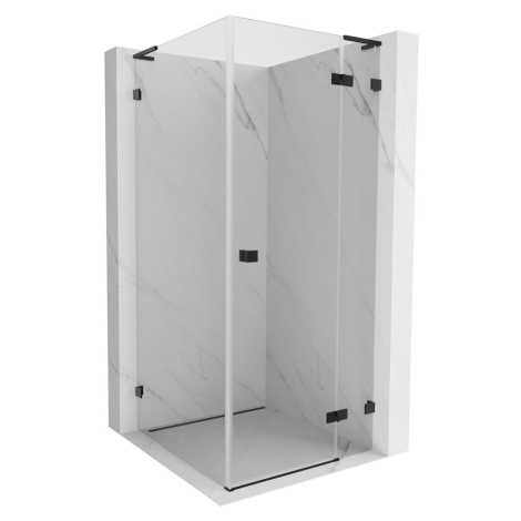 MEXEN/S Lunar L sprchový kout dveře křídlové pravá 90 x 90, transparent, černá 834L-090-090-70-0