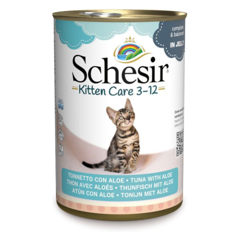 Výhodné balení: Schesir v želé 12 x 140 g - kitten tuňák s aloe