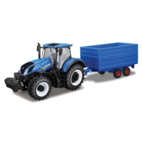 Bburago 1:32 Farm Traktor New Holland s vlečkou na seno