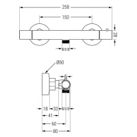 MEXEN Termostatická sprchová baterie slim chrom 77105-00