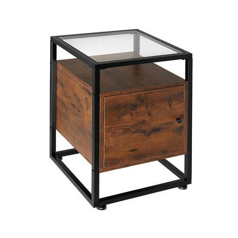 TecTake Noční stolek Dudley 40 × 43 × 60,5 cm - Industrial tmavé dřevo